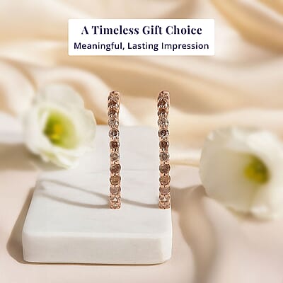 Luxoro 10K Rose Gold Natural Champagne Diamond 2.00 ctw Earrings, Diamond Hoops, Diamond Gold Studs