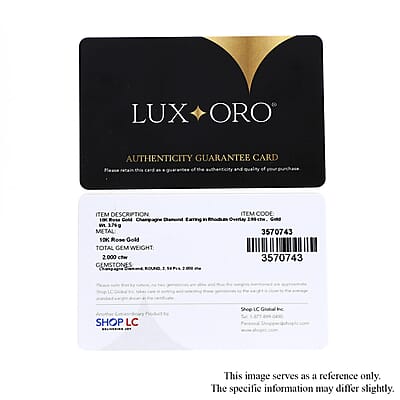Luxoro 10K Rose Gold Natural Champagne Diamond 2.00 ctw Earrings, Diamond Hoops, Diamond Gold Studs