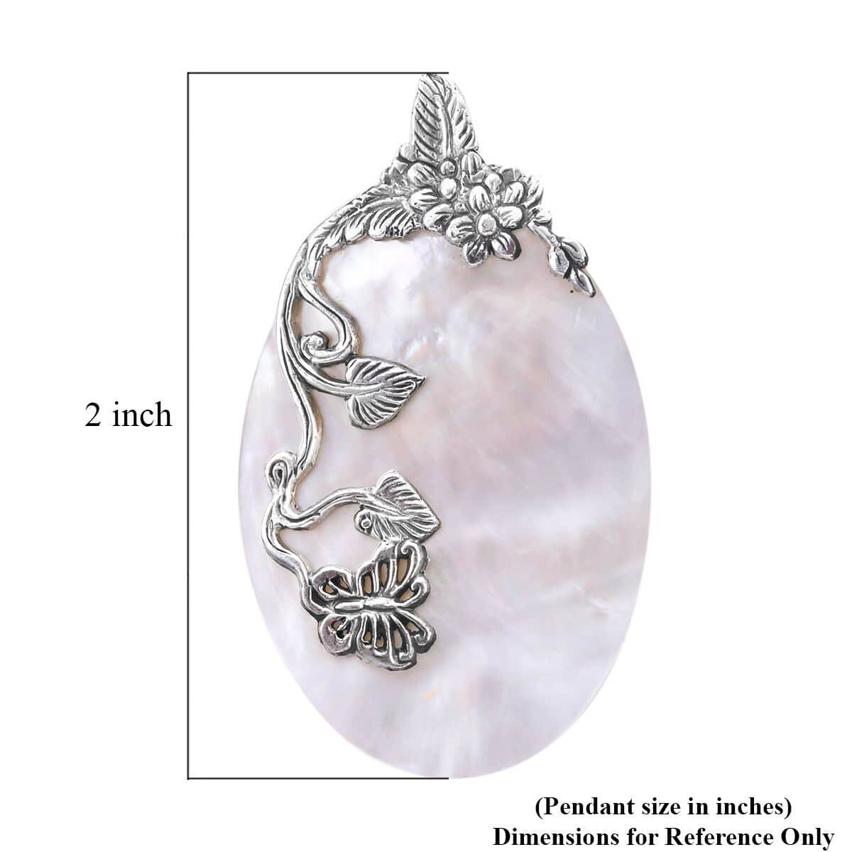 Mother of Pearl Pendant in Sterling Silver| Nature Inspired Jewelry For Women| Dainty Solitaire Pendants image number 4