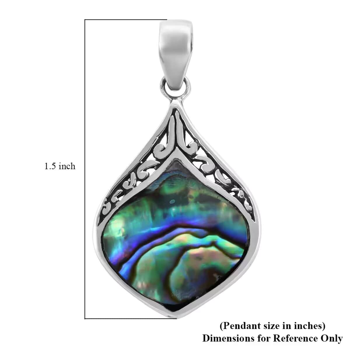 Abalone Shell Pendant in Sterling Silver, Fashion Silver Jewelry image number 6