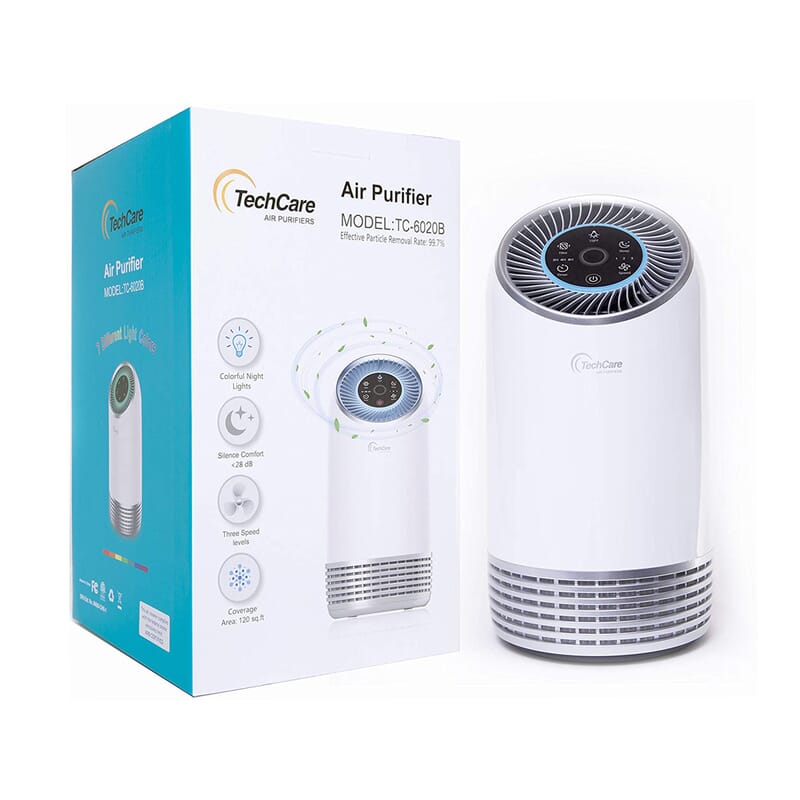 Closeout TechCare Air Purifier with True HEPA Filter Eliminates Odors, Dust, Mold, Pet Dander, Smoke, Pollen, Germs & Allergens, Best Air Purifier for Home, Air Cleaner, HEPA Air Purifier