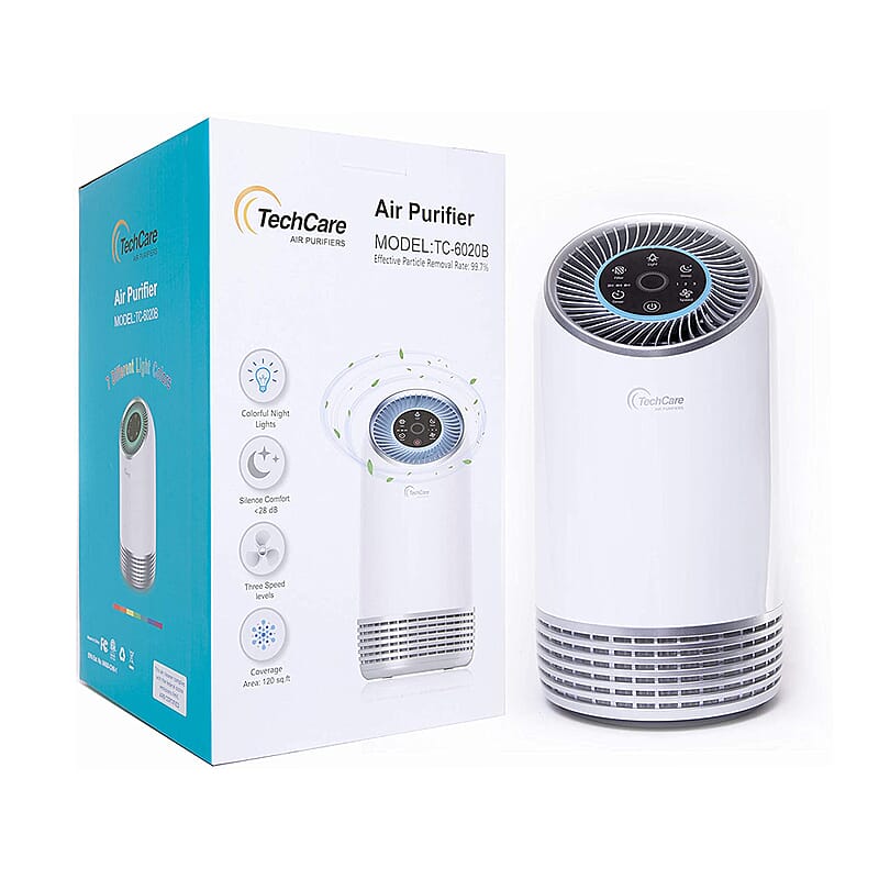 Closeout TechCare Air Purifier with True HEPA Filter Eliminates Odors, Dust, Mold, Pet Dander, Smoke, Pollen, Germs & Allergens, Best Air Purifier for Home, Air Cleaner, HEPA Air Purifier