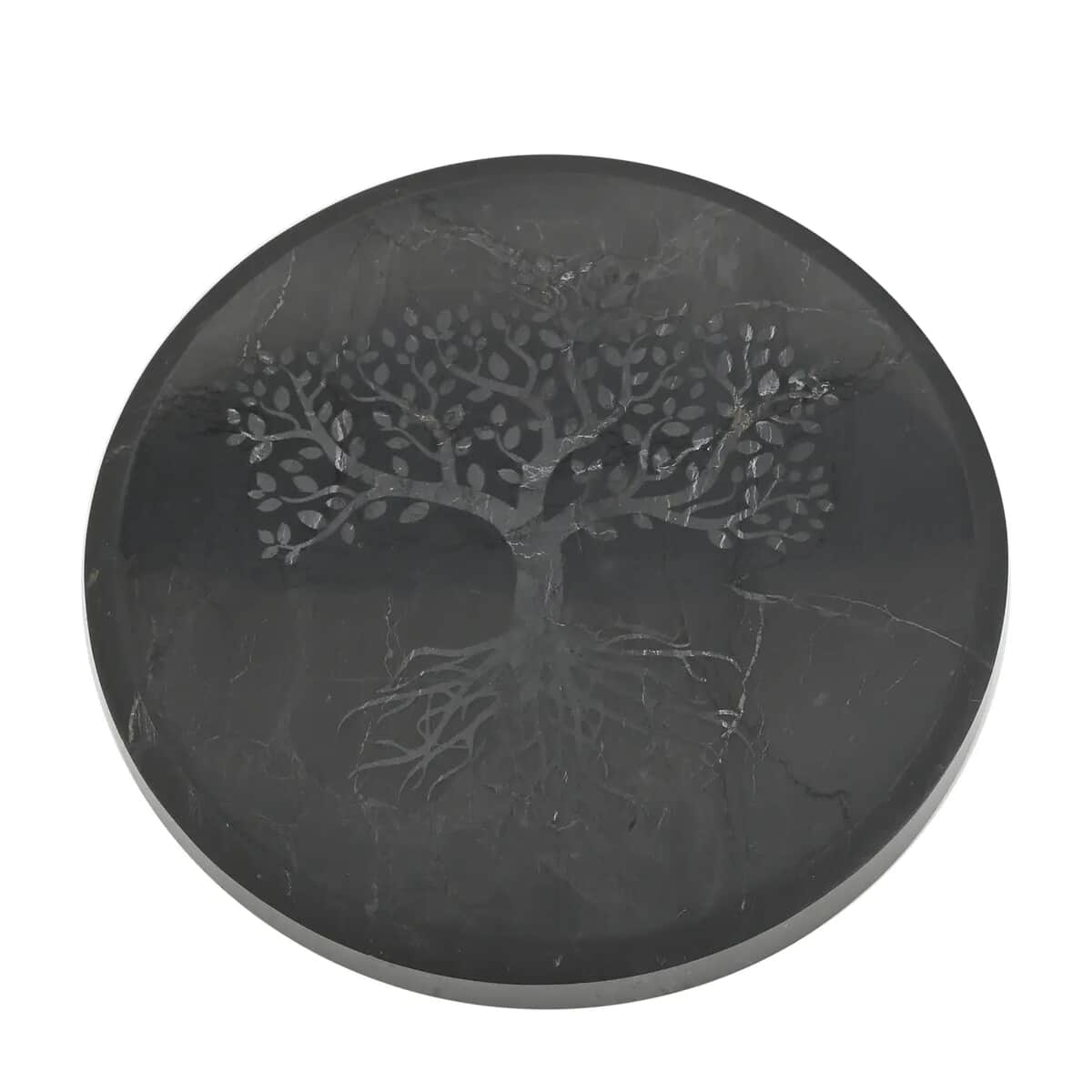 Shungite Tree of Life Round Tile 10cm Approx. 938.00 ctw image number 0
