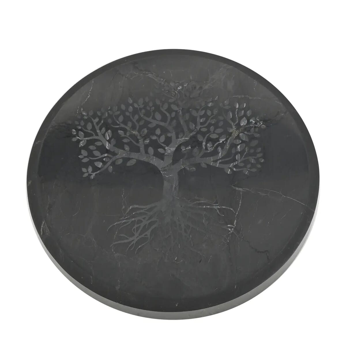 Shungite Tree of Life Round Tile 10cm Approx. 938.00 ctw image number 0