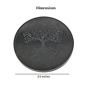 Shungite Tree of Life Round Tile 10cm Approx. 938.00 ctw