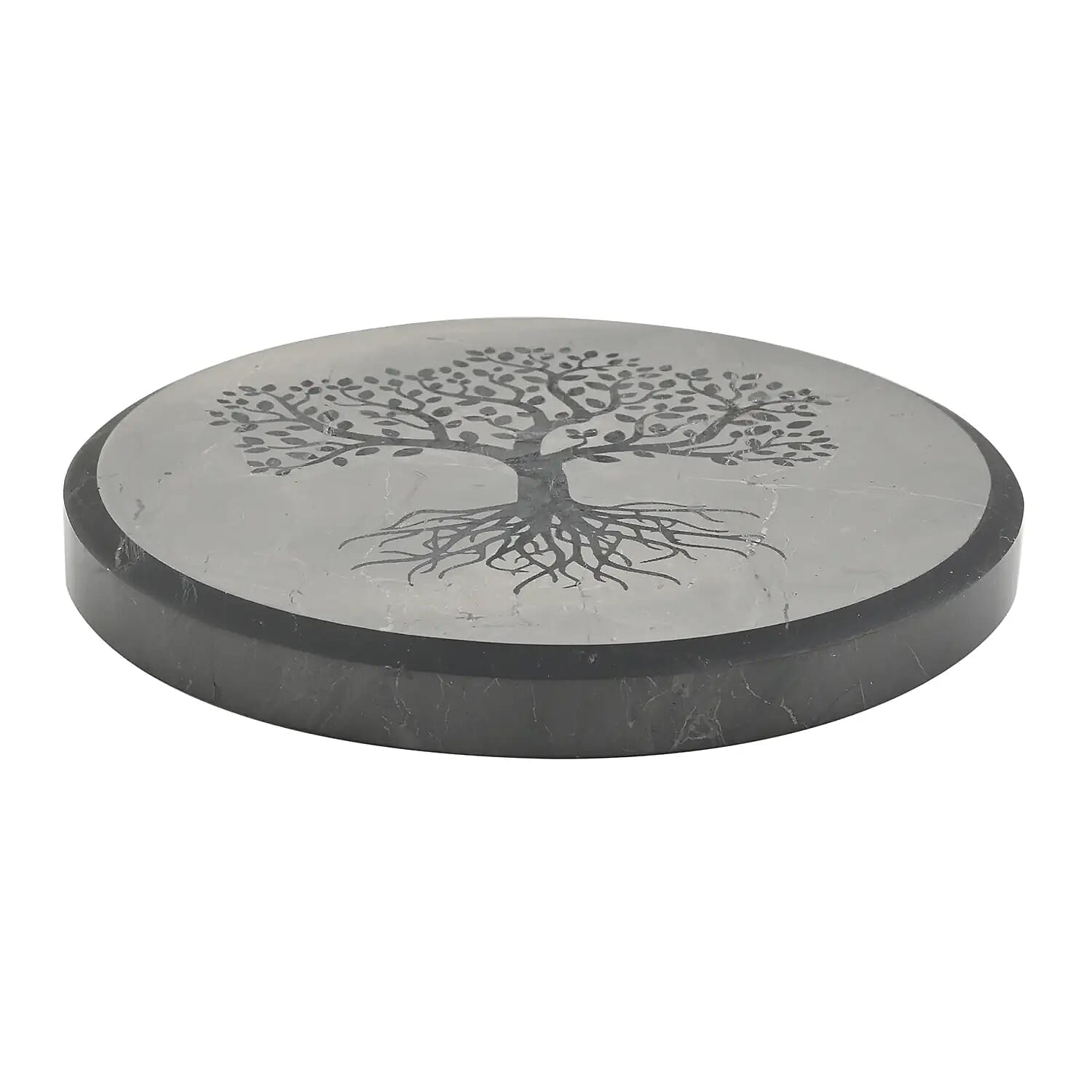 Shungite Tree of Life Round Tile 10cm Approx. 938.00 ctw