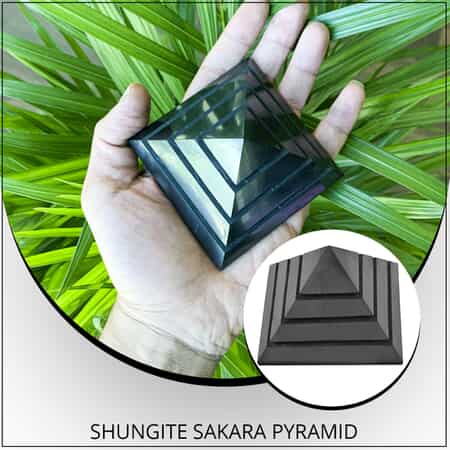 Shungite Sakkara Pyramid 10cm Approximately 2953.00 ctw image number 1