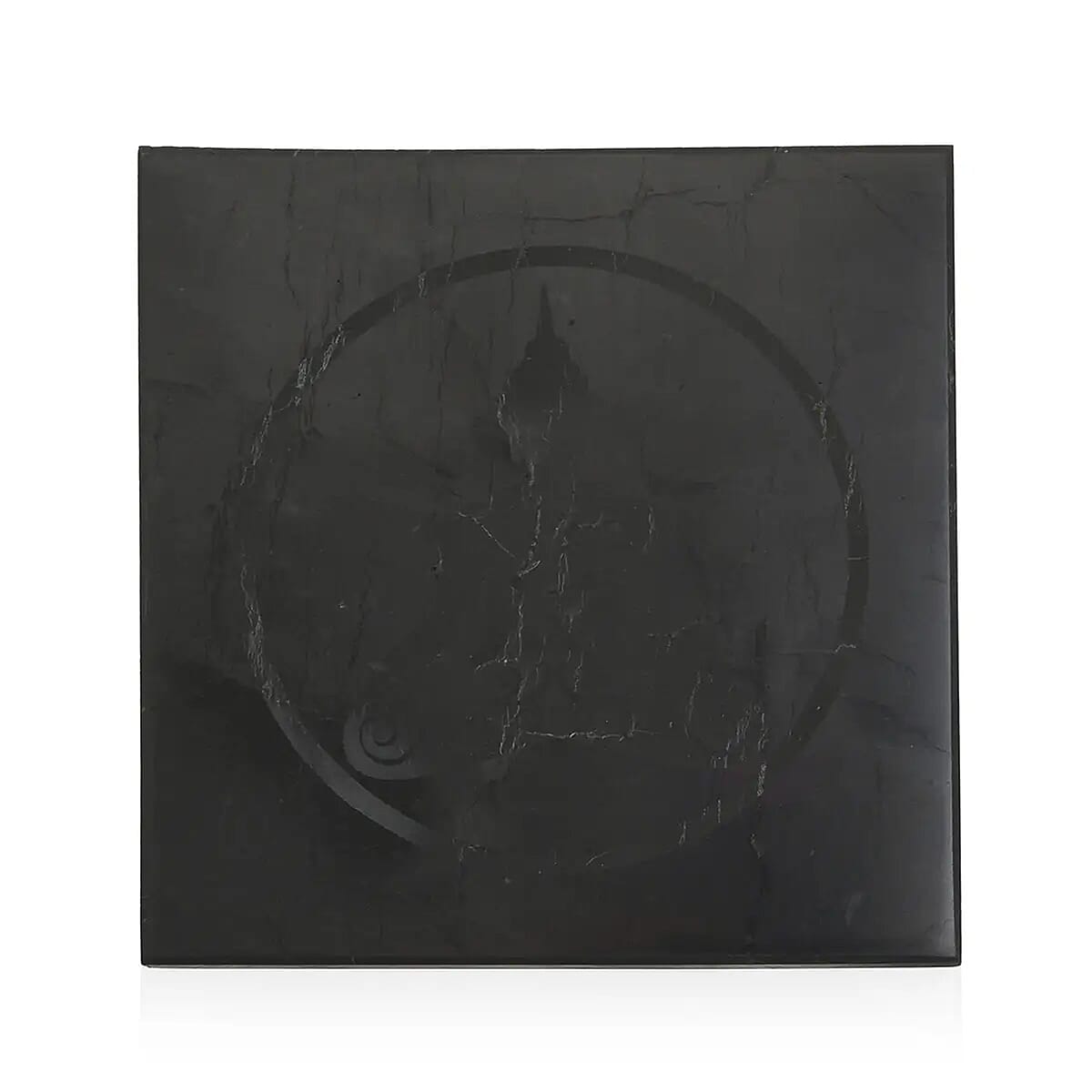 Shungite Buddha Engraved Tile 1185.00 ctw image number 0