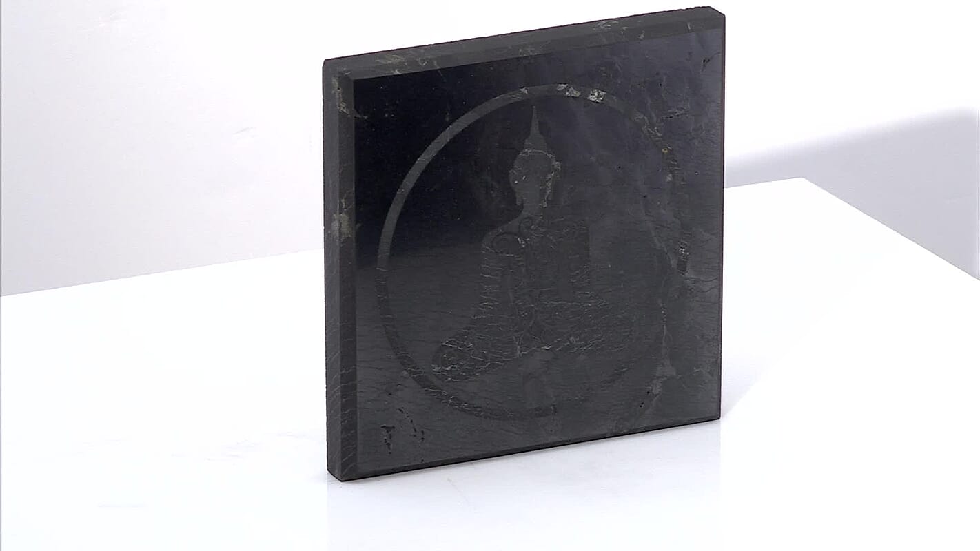Shungite Buddha Engraved Tile 1185.00 ctw