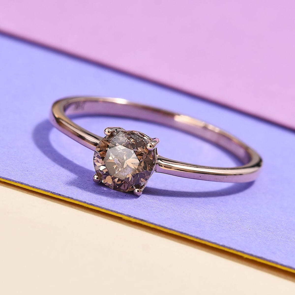 14K Rose Gold Natural Champagne Diamond Solitaire Ring (Size 8.0) 1.00 ctw image number 1