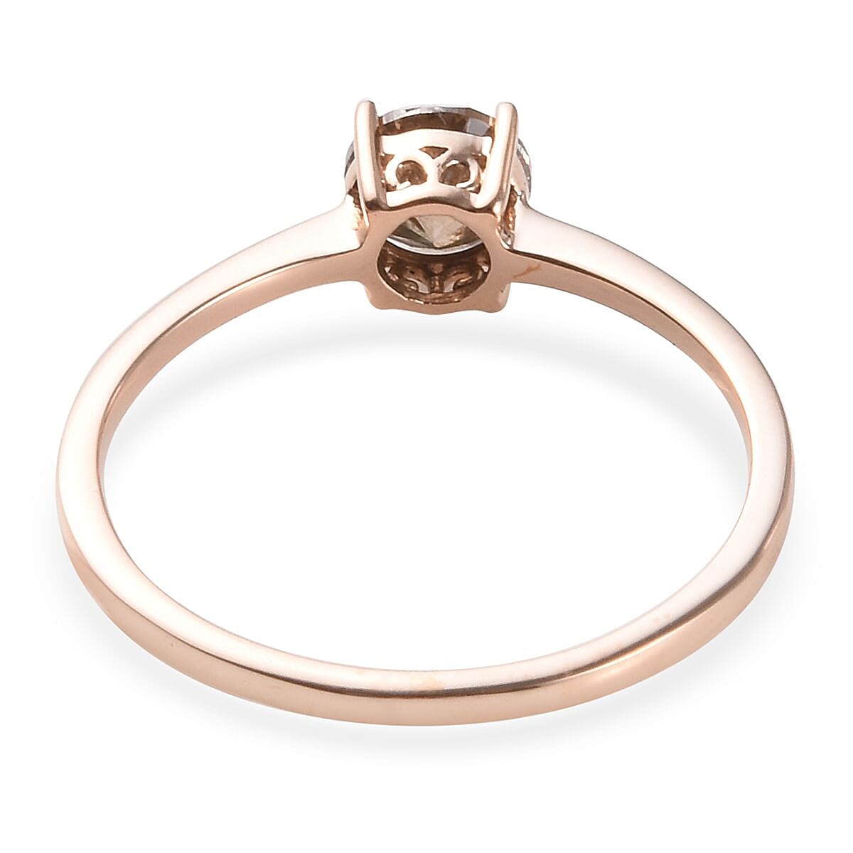 14K Rose Gold Natural Champagne Diamond Solitaire Ring (Size 8.0) 1.00 ctw image number 4