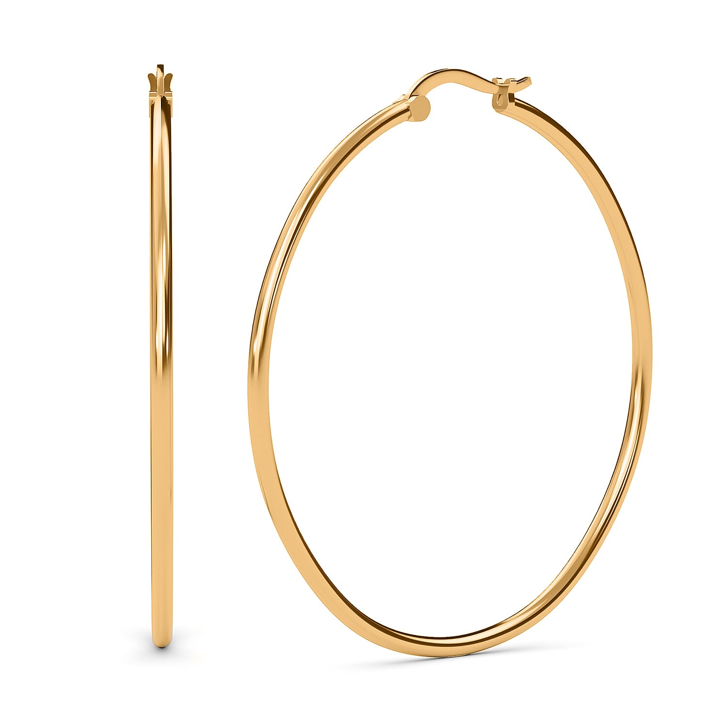 14K YG Over Sterling Silver Hoop Earrings 6 Grams