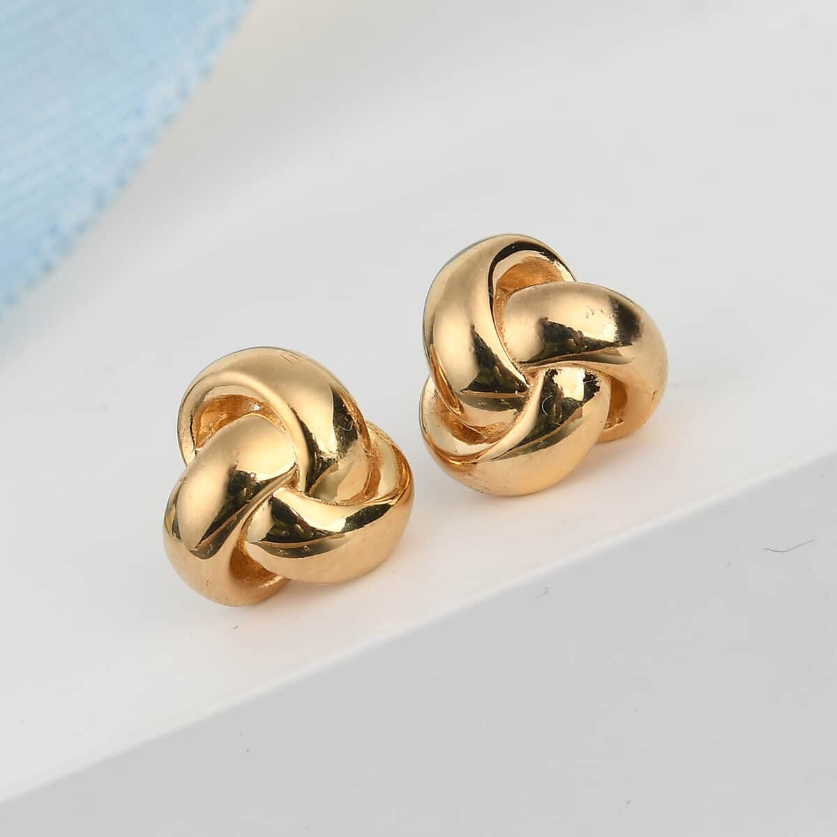 Vermeil Yellow Gold Over Sterling Silver Celtic Knot Stud Earrings 4.75 Grams image number 1