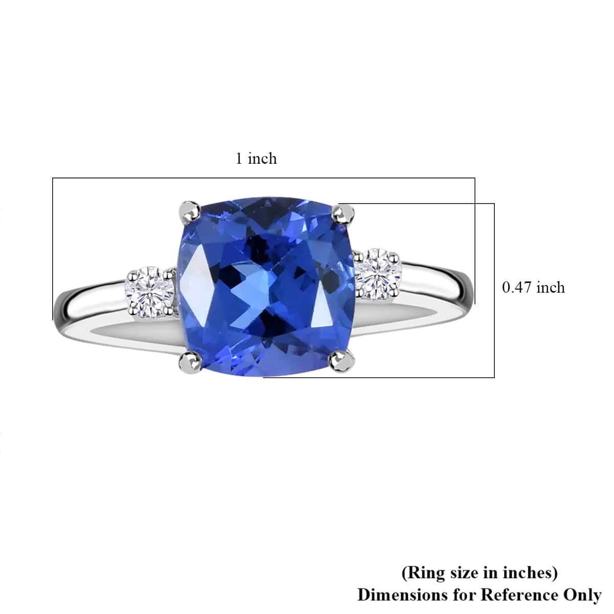 Iliana 18K White Gold AAA Tanzanite and G-H SI Diamond Ring (Size 7.0) 2.30 ctw image number 4