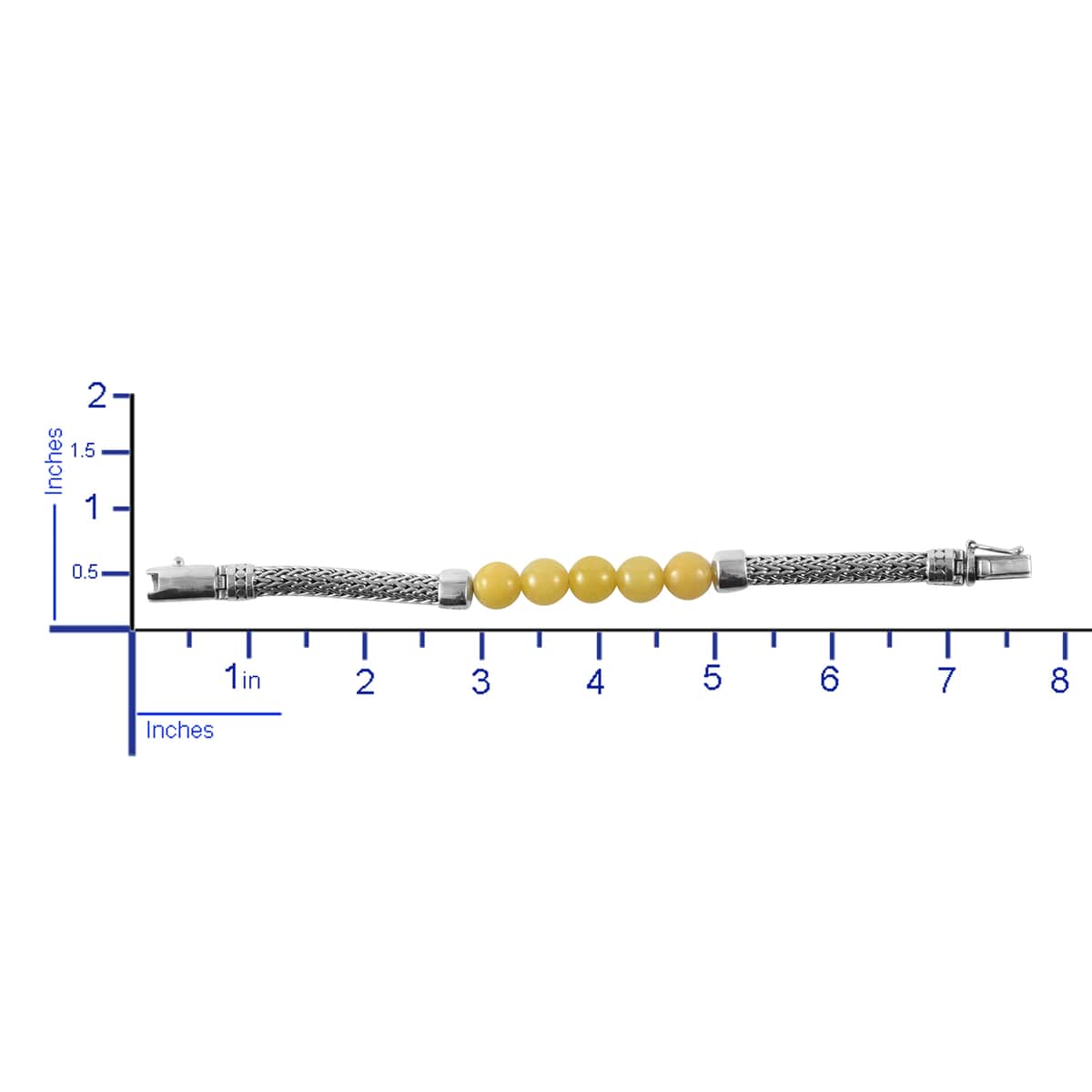 Bali Legacy Yellow Jade Multi Row Tulang Naga Bracelet in Sterling Silver (7.25 In) 23.90 Grams 44.15 ctw image number 3