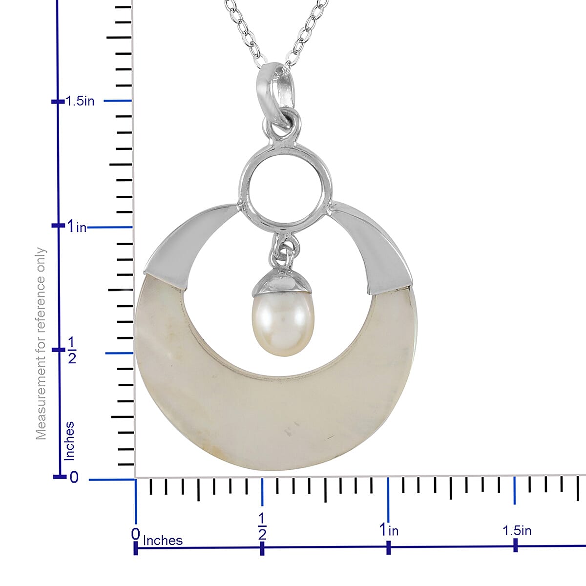 Bali Legacy Freshwater Pearl and Mother of Pearl Necklace 18 Inch in Sterling Silver image number 2