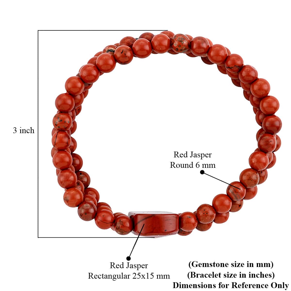 Red Jasper Triple Strand Beaded Stretch Bracelet 545.00 ctw image number 2
