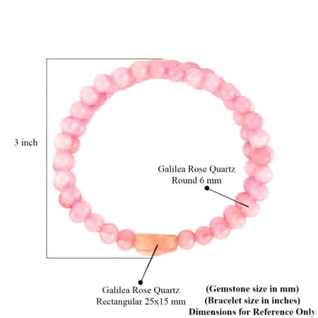Galilea Rose Quartz Triple Strand Beaded Stretch Bracelet 545.00 ctw image number 2