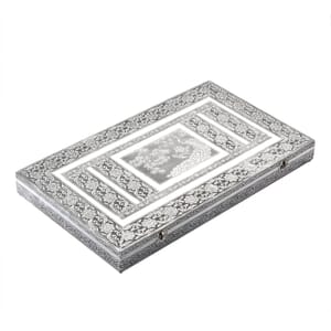 Handcrafted Peacock Embossed Oxidized Aluminum Large Jewelry Box