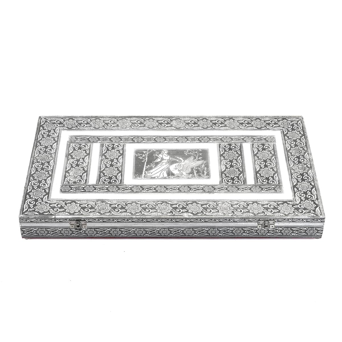 Handcrafted Swan Embossed Oxidized Aluminum Large Jewelry Box image number 2