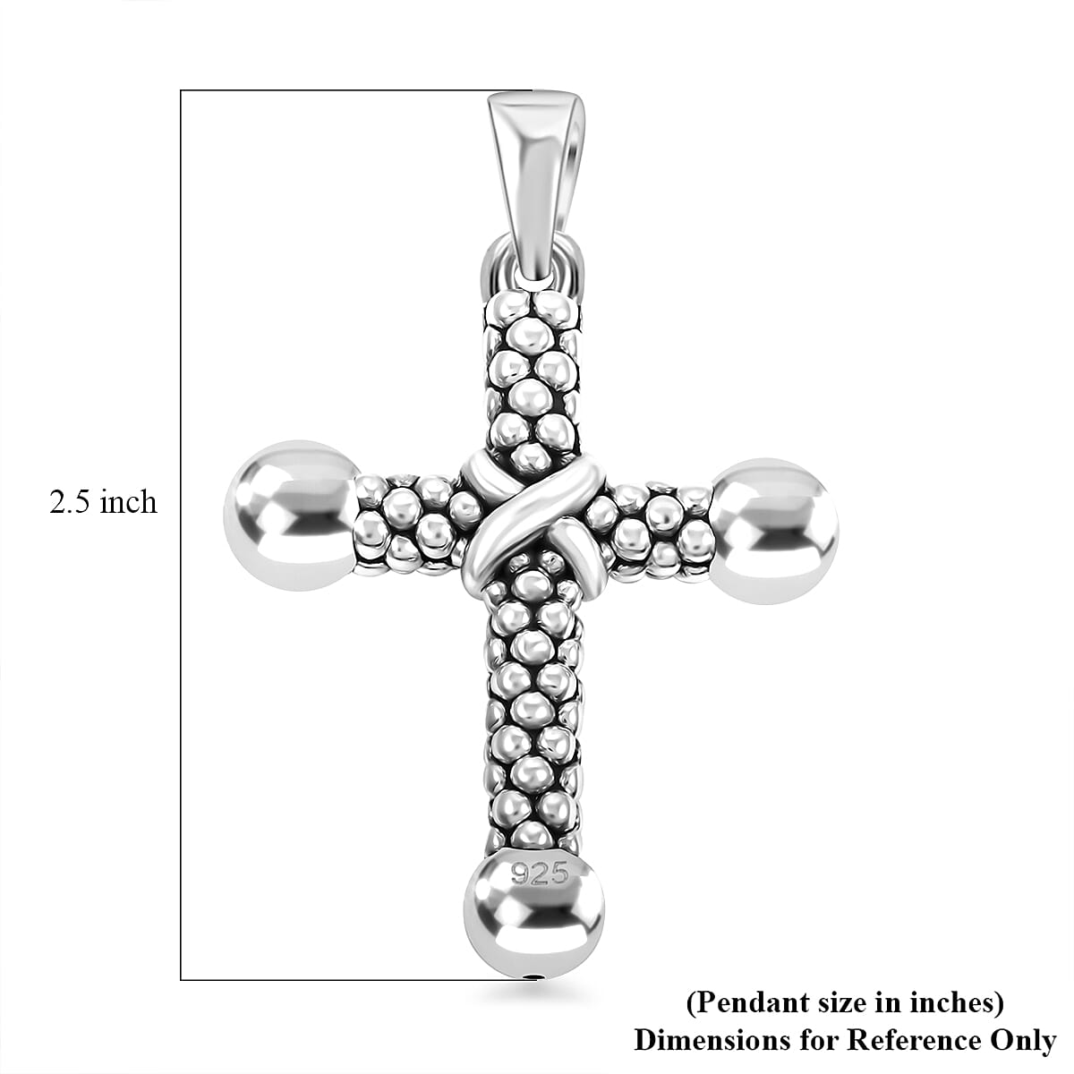 Sterling Silver Cross Pendant without Chain 9.44 Grams image number 3