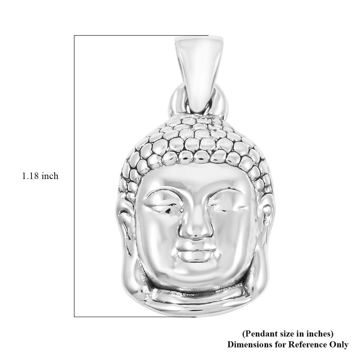 Buddha Pendant without Chain in Sterling Silver 2 Grams image number 3