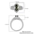 Premium Bohemian Moldavite and White Zircon Ring in Platinum Over Sterling Silver (Size 5.0) 1.35 ctw image number 5
