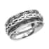 Sterling Silver Braided Spinner Ring, Anxiety Ring for Women, Fidget Rings for Anxiety for Women, Stress Relieving Anxiety Ring, Promise Rings (Size 10.0) (3.75 g) image number 0