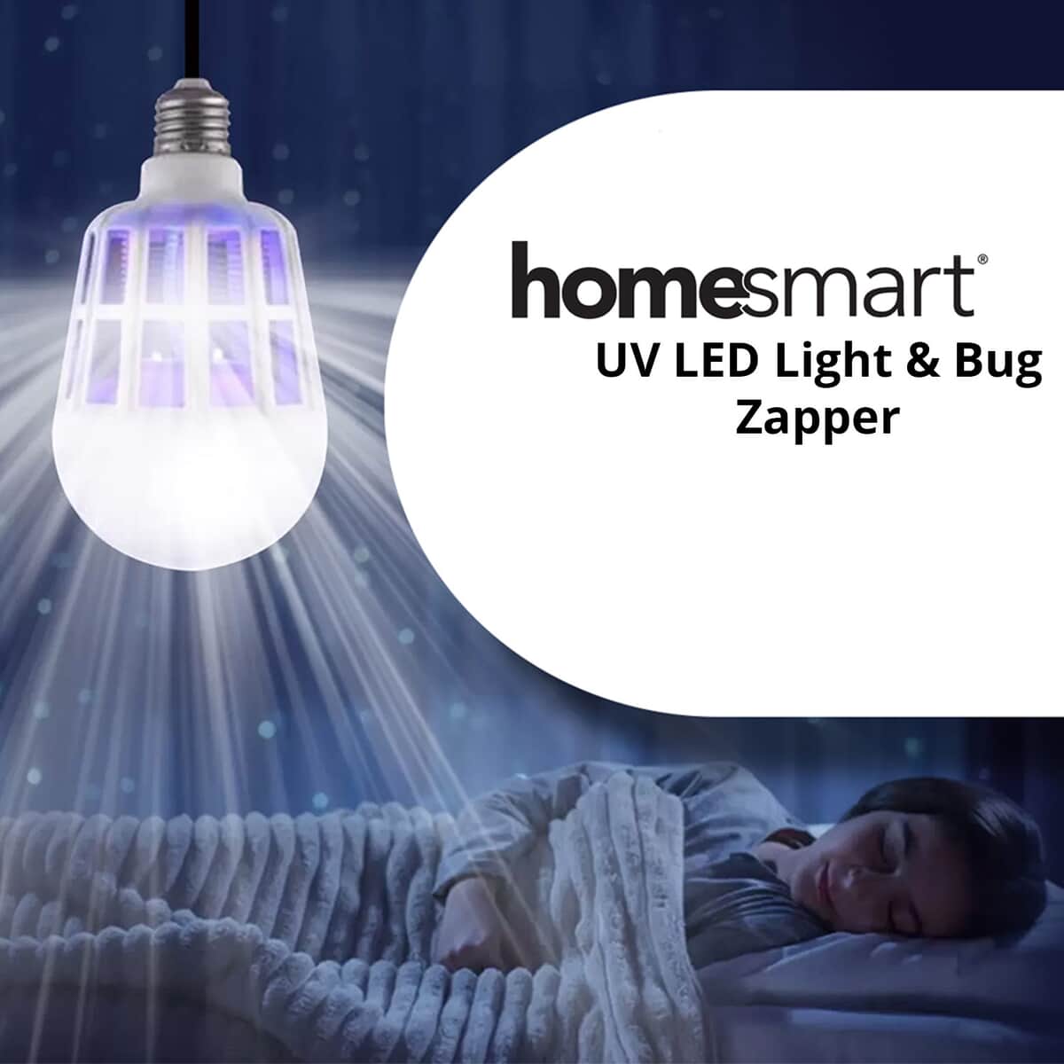 Homesmart 2 in 1 UV LED Light & Bug Zapper (15W, 1200 lumens) , Indoor Bulb Bug Zapper , Mosquito Zapper , Electric Bug Zapper Light image number 1