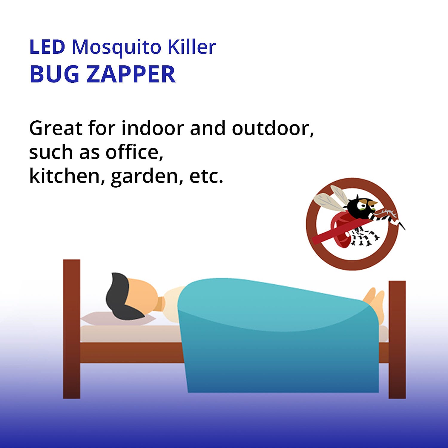 Homesmart 2 in 1 UV LED Light & Bug Zapper (15W, 1200 lumens) , Indoor Bulb Bug Zapper , Mosquito Zapper , Electric Bug Zapper Light