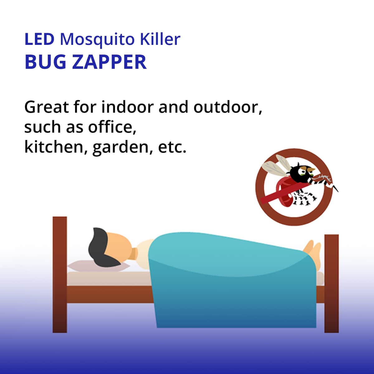 Homesmart 2 in 1 UV LED Light & Bug Zapper (15W, 1200 lumens) , Indoor Bulb Bug Zapper , Mosquito Zapper , Electric Bug Zapper Light image number 3