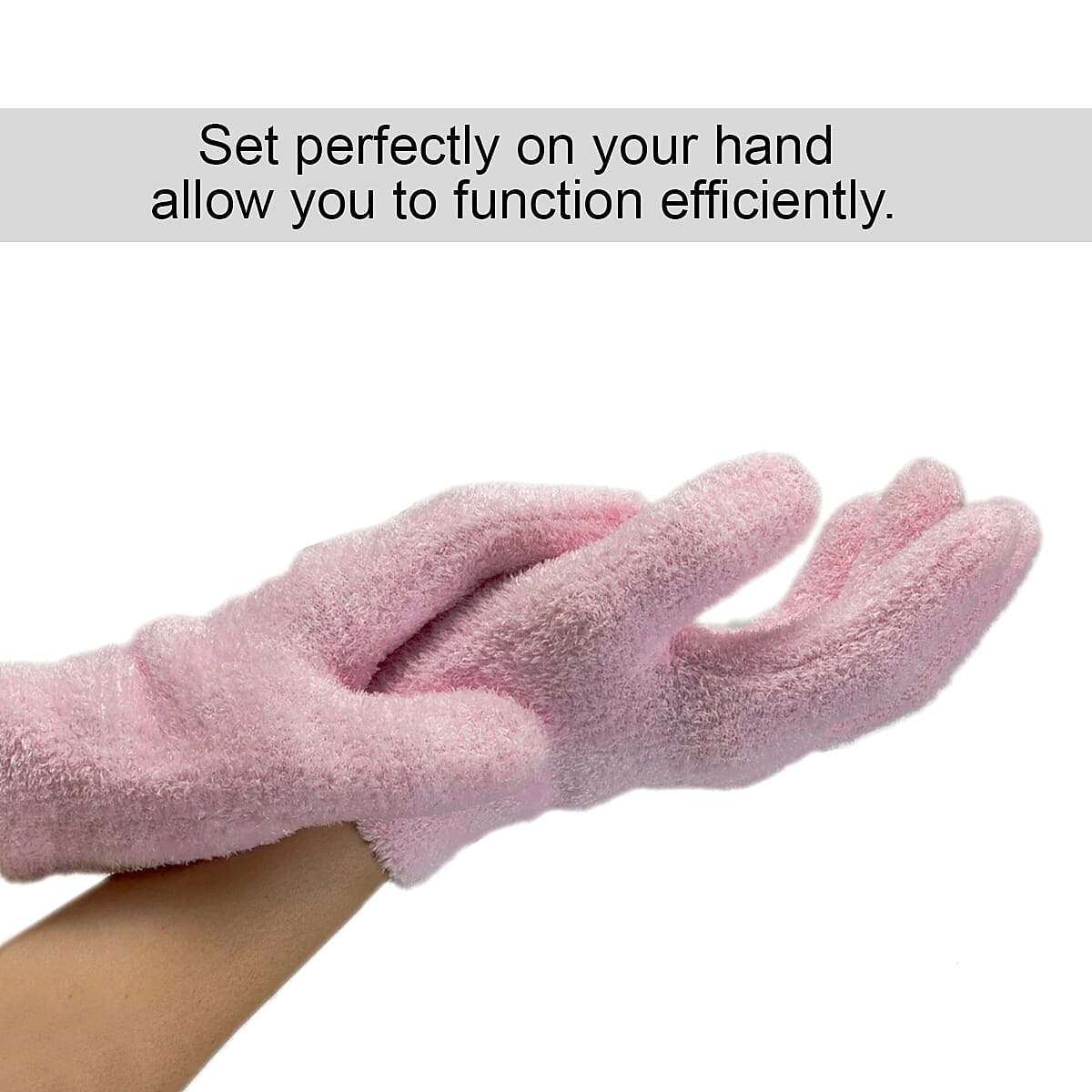 Pink Moisturizing Gel Gloves (One Size Fits Most) image number 3