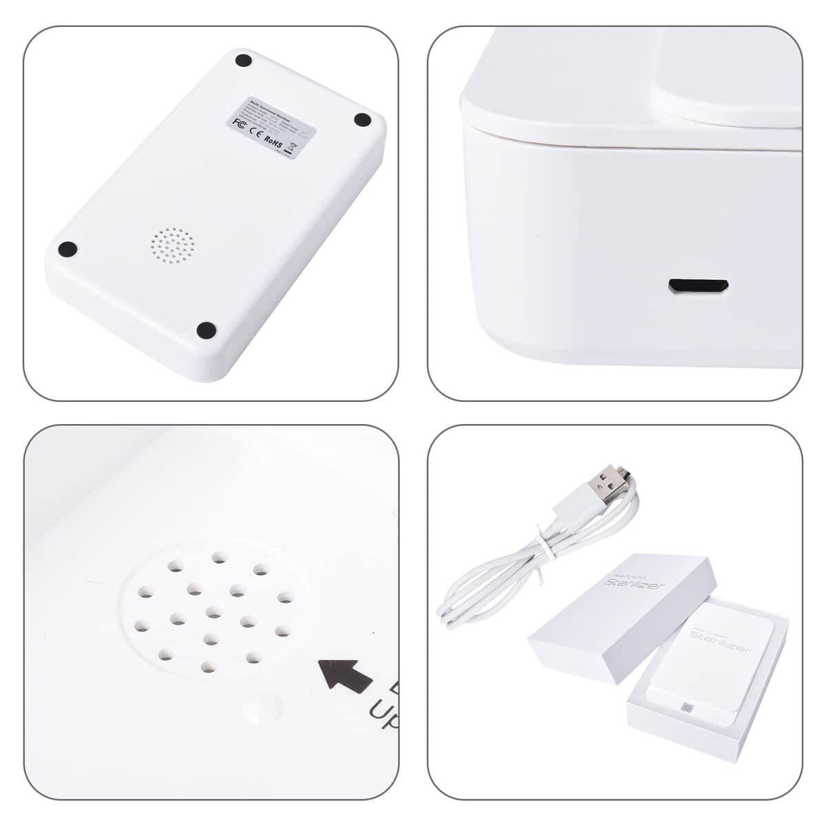 White Multi-Function UV Lamp Sterilizer with USB Cable image number 5