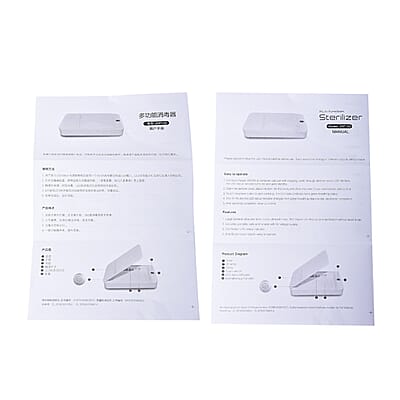 White Multi-Function Portable UV Light Sterilizer Box with USB Cable