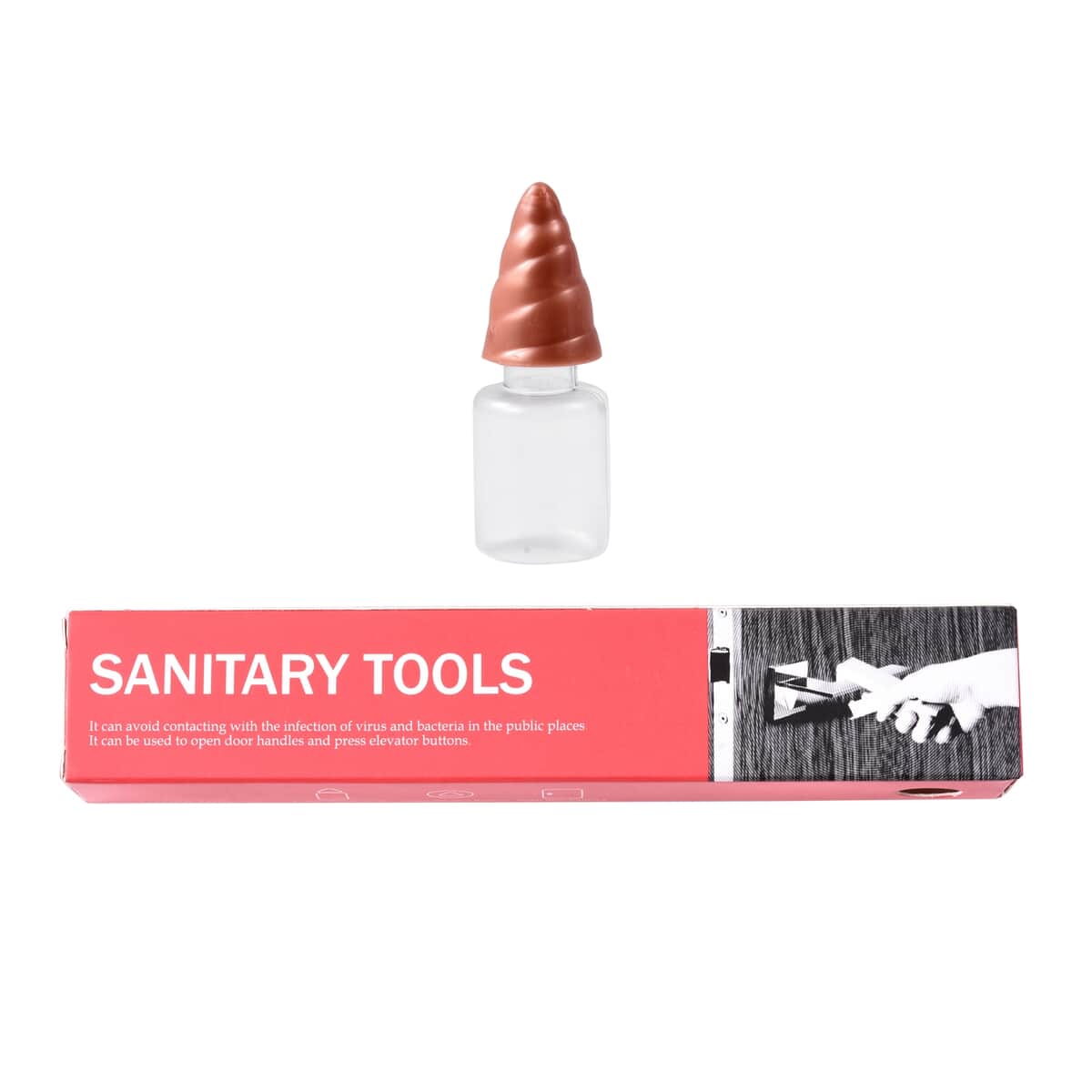 No Contact Sanitary Tool with Small Storage Bottle -Pink image number 5