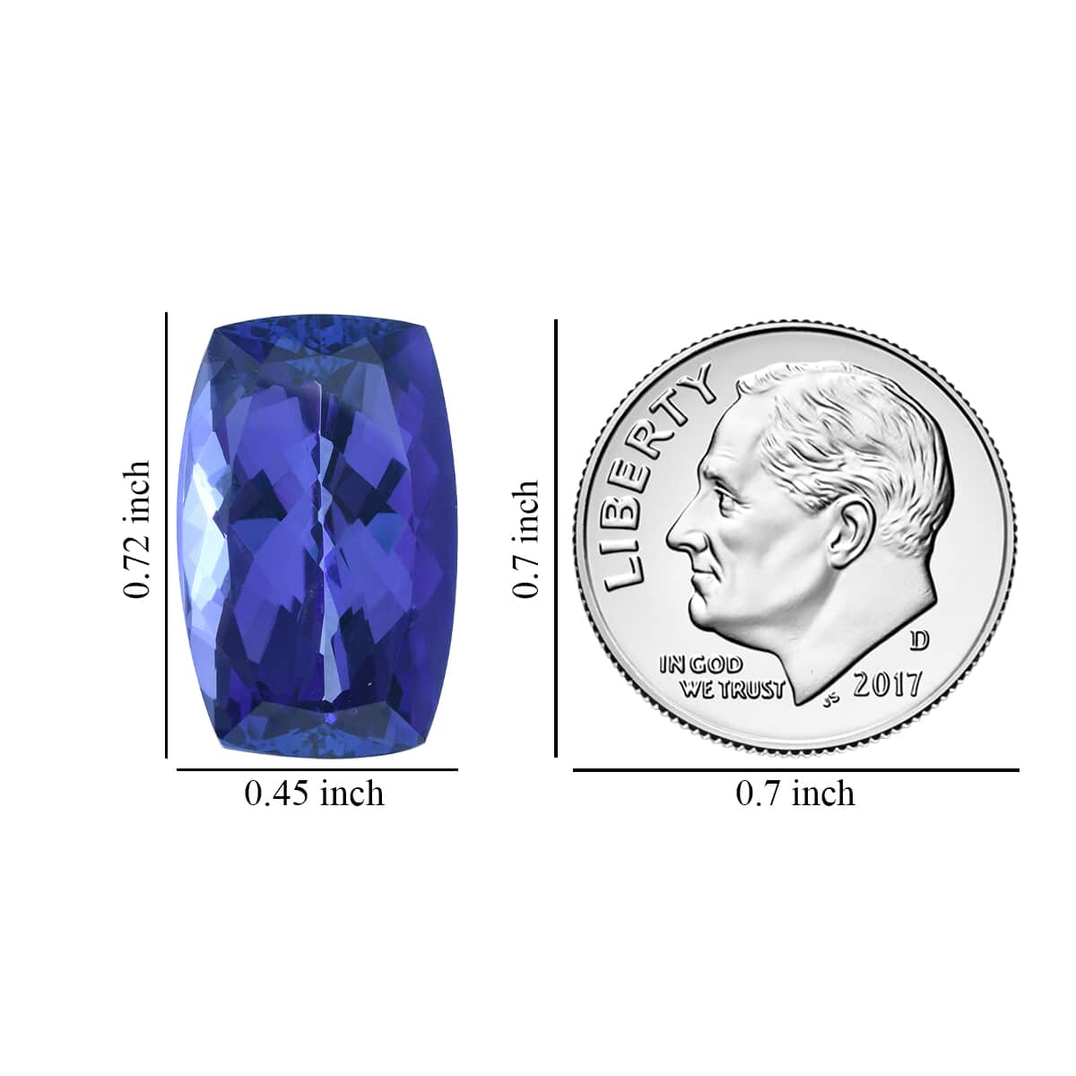 One Of A Kind Appraised AAA Tanzanite (Cush 18.5x11.5 mm) 14.45 ctw image number 1