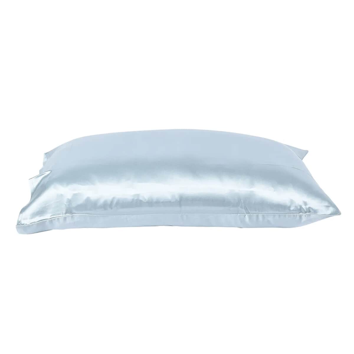 Symphony Home Blue 100% Mulberry Silk Pillowcase Infused with Hyaluronic Acid & Argan Oil - Full, Pillow Protectors, Pillow Cover, Cushion Cover, Pillow Shams, Pillow Case Covers image number 1