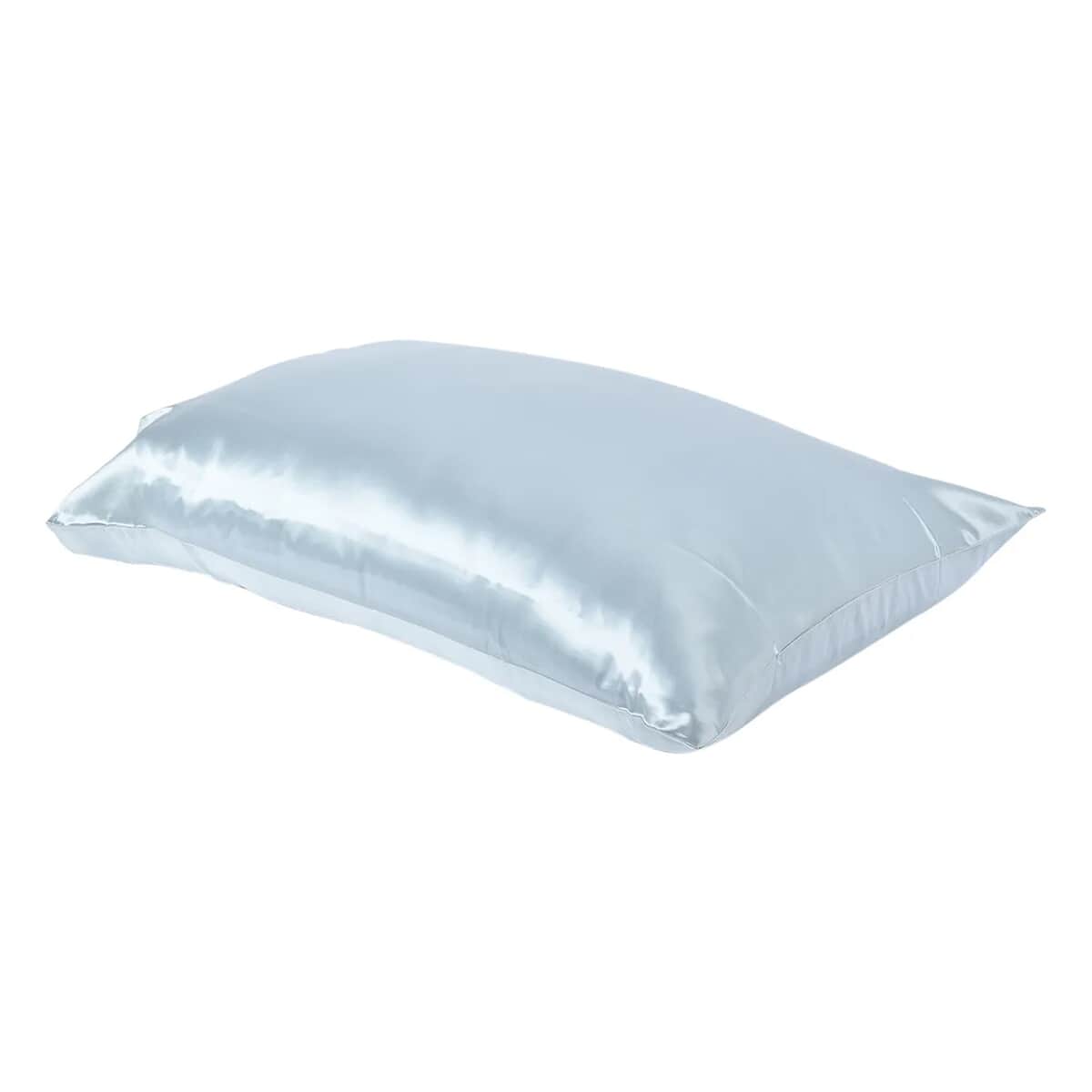 Symphony Home Blue 100% Mulberry Silk Pillowcase Infused with Hyaluronic Acid & Argan Oil - Full, Pillow Protectors, Pillow Cover, Cushion Cover, Pillow Shams, Pillow Case Covers image number 5