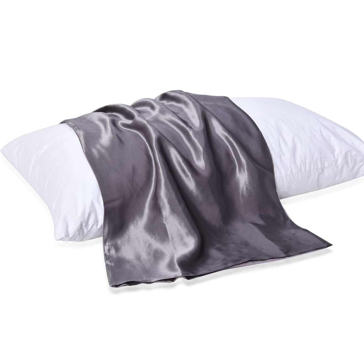 SYMPHONY HOME Gray 100% Mulberry Silk Pillowcase Infused with Hyaluronic Acid & Argan Oil - Full , Pillow Protectors , Pillow Cover , Cushion Cover , Pillow Shams , Pillow Case Covers image number 4