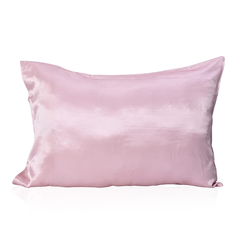 Symphony Home Pink 100% Mulberry Silk Pillowcase Infused with Hyaluronic Acid & Argan Oil - Queen, Pillow Protectors, Pillow Cover, Cushion Cover, Pillow Shams, Pillow Case Covers