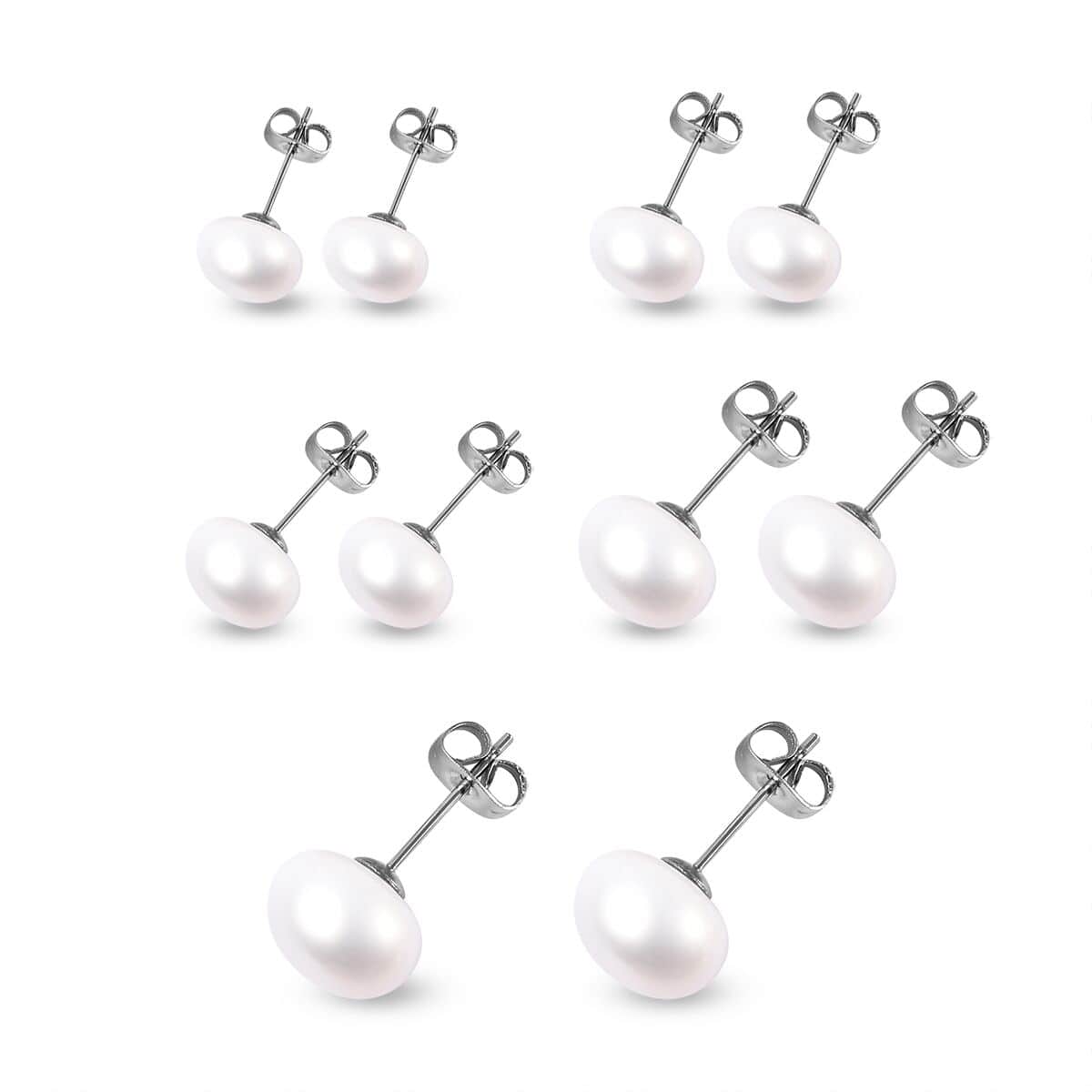 Stainless steel on sale pearl earrings