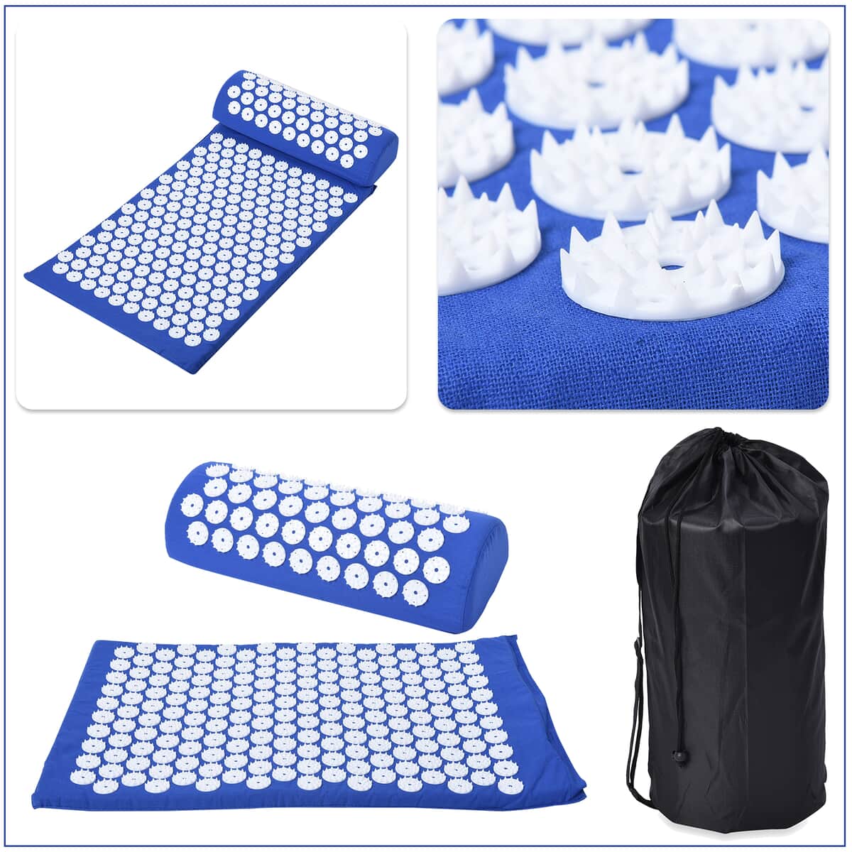 HOMESMART Blue Acupressure Mat with Pillow image number 5