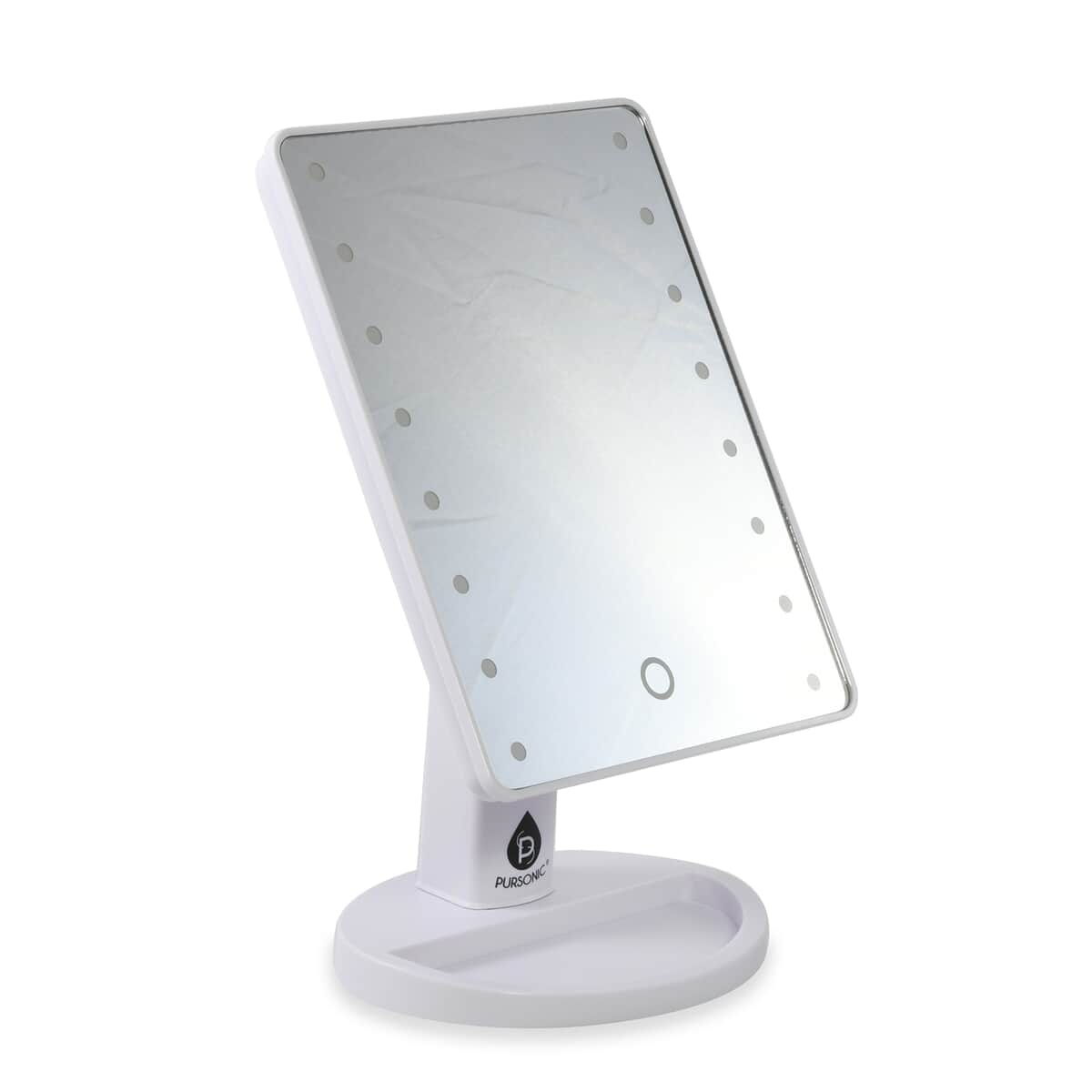 Pursonic White LED Touch Dimmable Vanity Makeup Mirror with Detachable 5x Mirror (4AA Batteries) image number 0