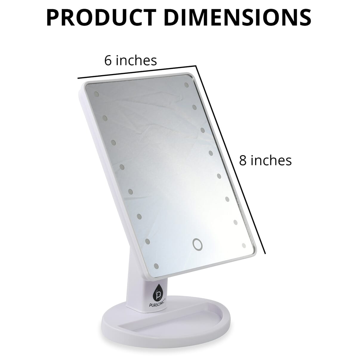 Pursonic Pursonic LED Dimmable Touch Vanity Makeup Mirror with Detachable 5X Mirror in White Pursonic Pursonic LED Dimmable Touch Vanity Makeup Mirror with Detachable 5X Mirror in White