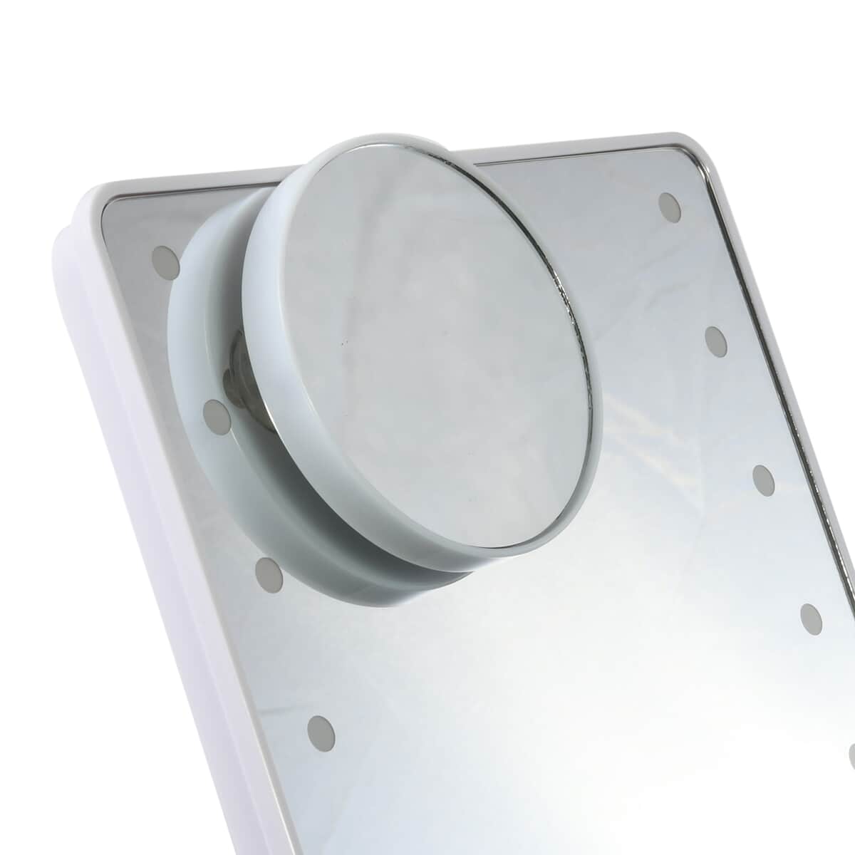 Pursonic White LED Touch Dimmable Vanity Makeup Mirror with Detachable 5x Mirror (4AA Batteries) image number 4
