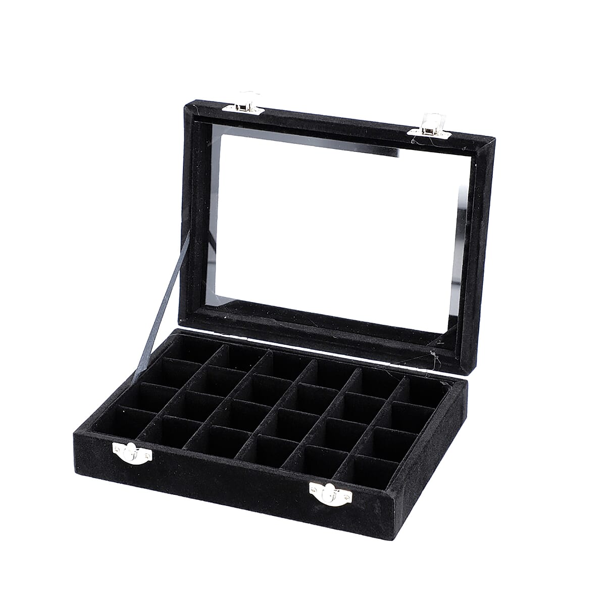 LIMITED EDITION Black Faux Velvet Detachable Compartment Jewelry Organizer image number 4