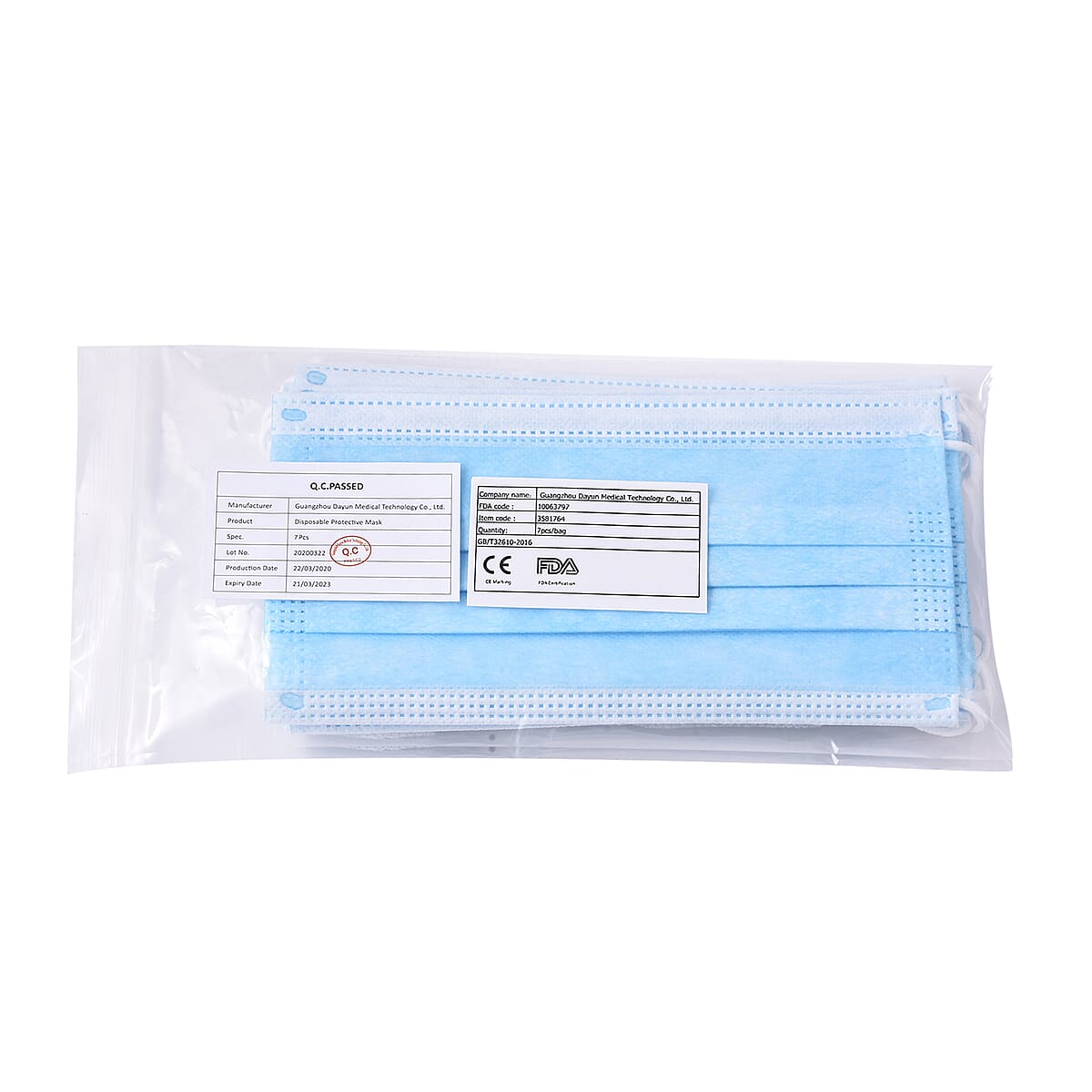 Set of 7 Lightweight Nonwoven Disposable 3 Ply Face Mask (Non-returnable) image number 5