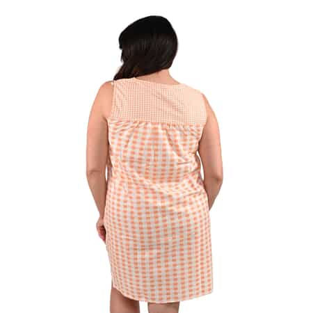 Lati Fashion Sleeveless Zip Front House Dress (Cotton & Polyester, M)- Orange image number 1