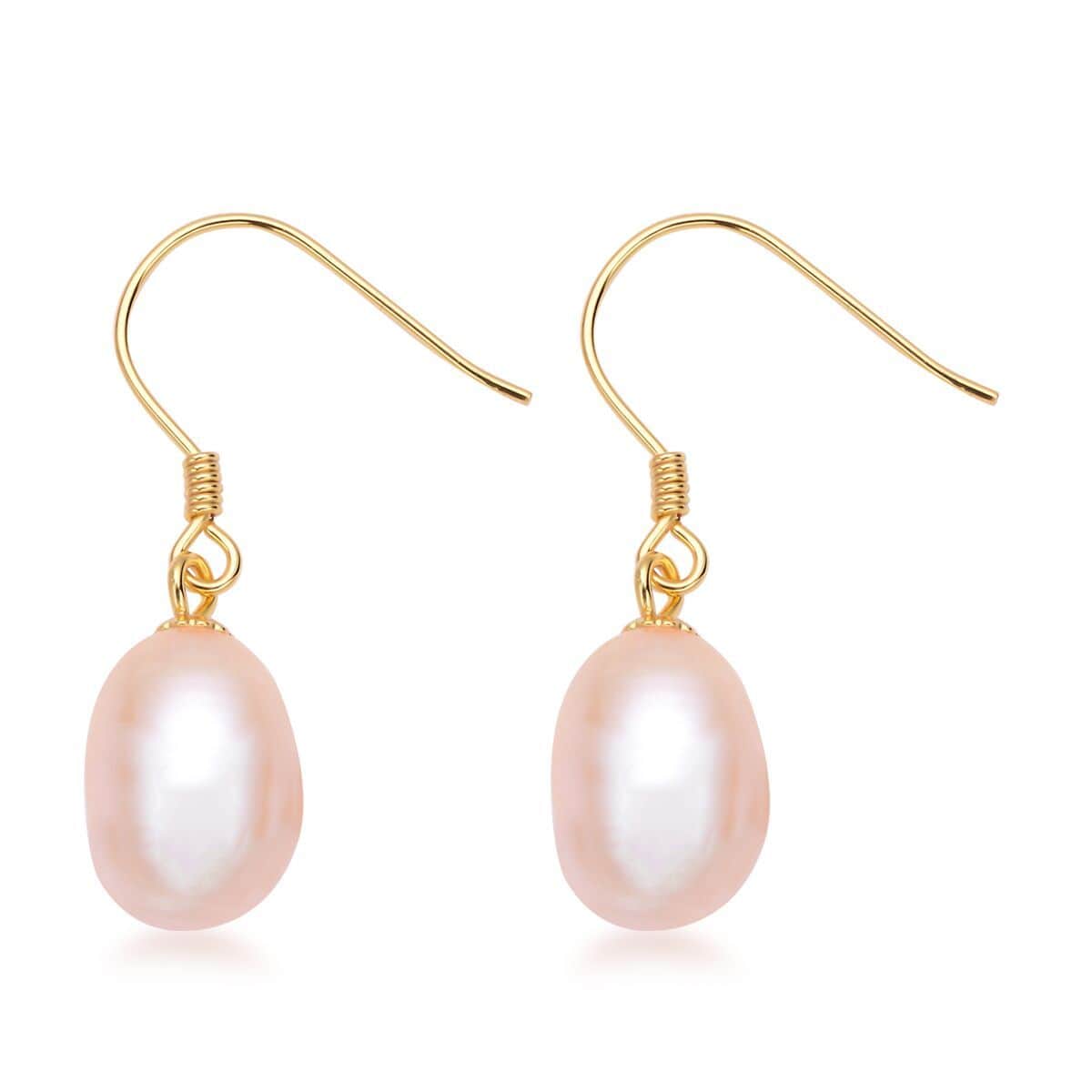 Freshwater Peach Pearl Earrings in 14K Yellow Gold Over Sterling Silver image number 0