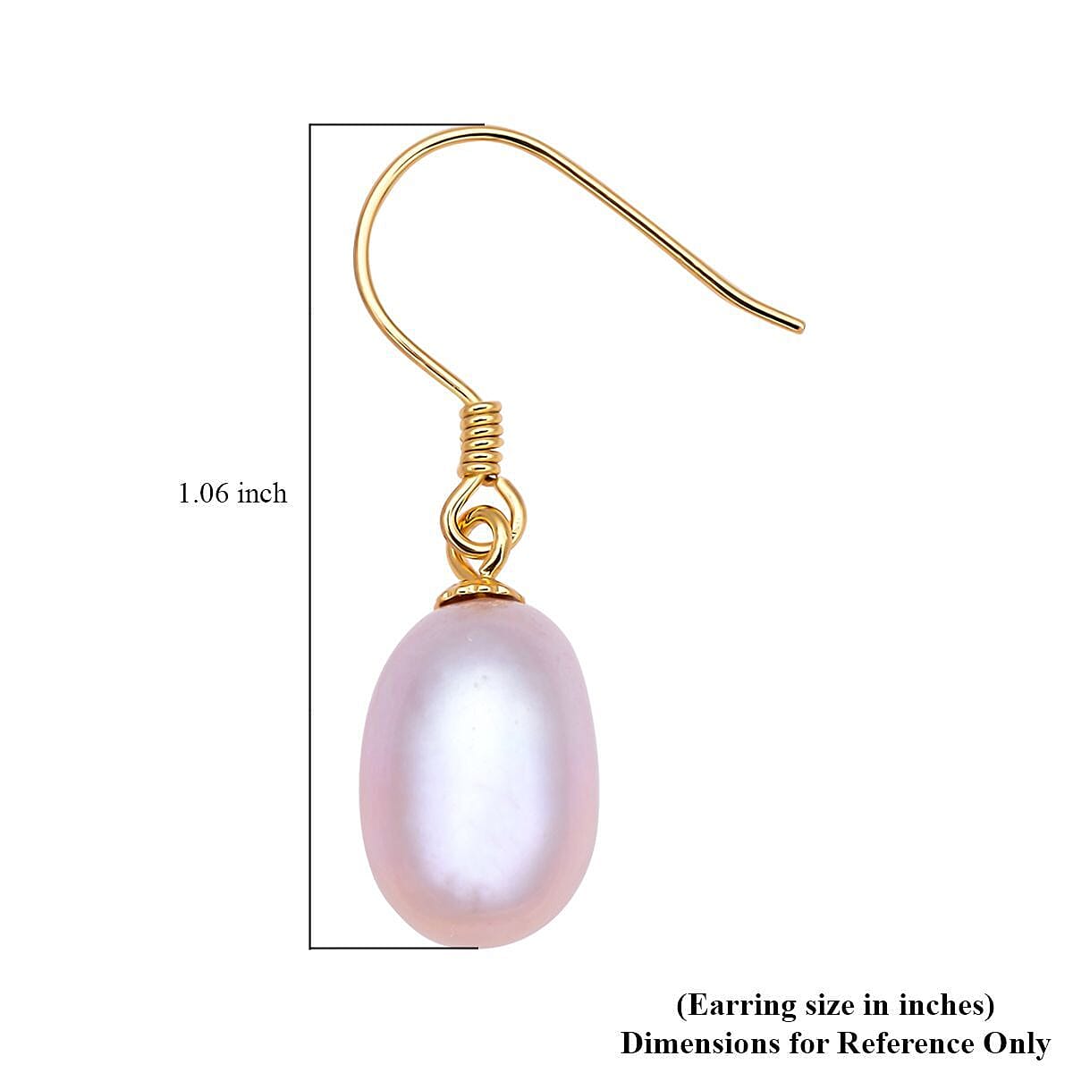 Freshwater Purple Pearl Drop Earrings in 14K Yellow Gold Over Sterling Silver image number 2
